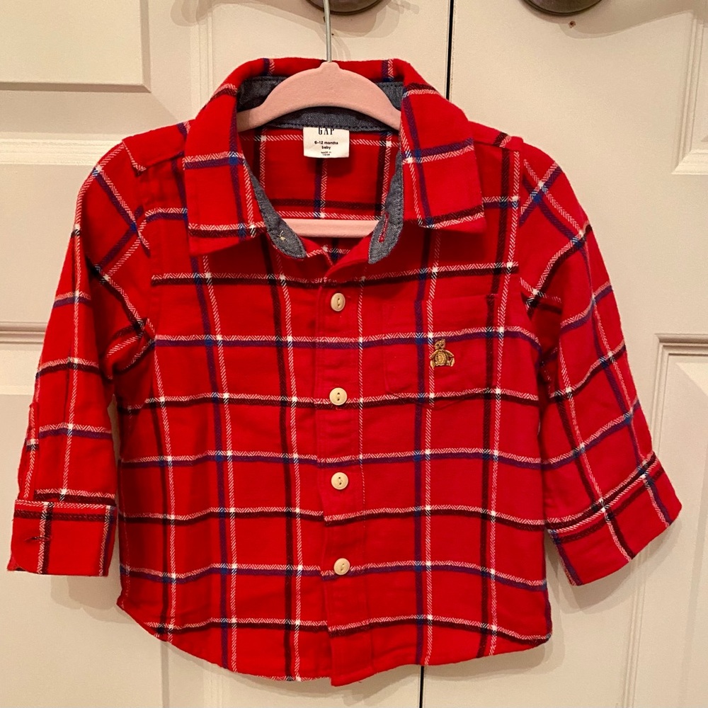 GAP - Baby Boy Flannel Shirt - Size 6-12m